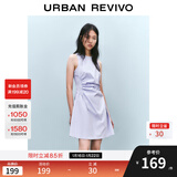 UR2025春季新款女摩登气质褶皱收腰显瘦无袖连衣裙UYY750030 淡紫 XS