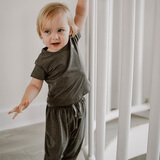 nest designs竹棉弹力男女童防蚊裤宝宝哈伦裤子儿童长短袖T恤 炭笔灰 【防蚊裤-灯笼裤版】 90 码【建议身高80-92cm】