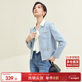 尚都比拉春秋经典圆领小香风外套女通勤减龄百搭女装上衣 蓝色 M 