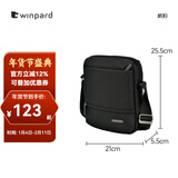 威豹单肩包男大容量潮版斜挎包休闲商务尼龙男包 黑色