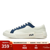 FILA FUSION斐乐男鞋POP帆布鞋潮牌男子潮流板鞋街拍运动休闲鞋男 奶白/徽章蓝-GB 40.5