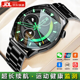 HUXIAVIM智能手表华为鸿蒙安卓苹果机IOS系统适用华强北watch情侣运动表心率血氧血压监测gt5腕表生日礼物 黑钢带 NFC+支付+海量表盘+健康监测 消息提醒+定位导航+超长待机+心率血压血