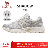 骆驼（CAMEL）户外复古慢跑步女鞋透气网面运动鞋 X23C30L4034A 骆驼白/银 35