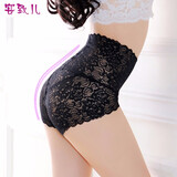 安致儿 (3条装)女士内裤女 高腰性感透明内裤 三角裤女 无痕大码女内裤 肤色+黑色+粉色 L