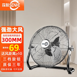 森和（SENHE）工业风扇趴地扇电风扇台式落地扇工地商用台扇坐地风扇爬地大功率工厂强力除甲醛大风力扇 【10寸三档-银色】【风力较小个人办公使用】