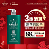 施华蔻（Schwarzkopf）男士薄荷活力洗发露450ml 长效清爽控油蓬松洗发水舒缓头皮洗头膏
