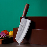 十八子作专业厨师刀复合钢刀具 花梨木柄 名典2号菜刀万用刀F214-2