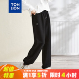 唐狮春夏季新款女休闲裤显瘦高腰抽绳束脚运动裤子女 加绒款/黑色 M