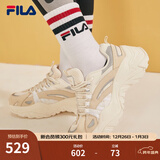 FILA斐乐SOFIA鱼刺鞋女鞋跑步鞋复古老爹鞋女增高鞋休闲鞋 奶白/米色-GA 36.5