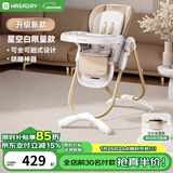 哈卡达婴儿餐椅儿童多功能宝宝儿童餐椅可折叠便携式吃饭桌座椅可调节 升级款-星空白Pro