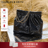 CHARLES&KEITH子母链条大容量流浪包托特包单肩斜挎包女包新年礼物CK2-40671449 【L号】Black黑色 L