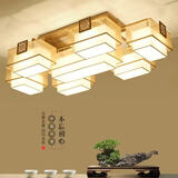 思洛迪 新中式灯客厅中国风简约书房卧室现代仿古布艺餐厅铁艺中式吊灯 A款古铜色 长133 宽78 高35 三色