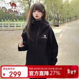 骆驼（CAMEL）硬壳冲锋衣女单层外套24新款防水防风衣登山服男