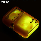 ZIPPO打火机之宝 夜光流沙幸运亚克力外壳官方正版年货送男友同抖音款 黄色(初版礼盒清货款)