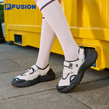 FILA FUSION斐乐潮牌玛丽珍凉鞋女鞋凉拖魔术贴海螺沙滩鞋