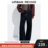 UR2025秋季新款女装休闲经典丹宁阔腿牛仔长裤UYY850244 靛蓝 25