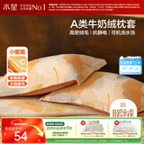 水星家纺枕套牛奶绒冬季双面保暖对枕套抗静电A类枕头罩一对装双人48x74cm