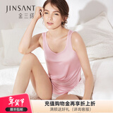 金三塔背心女100%桑蚕丝亲肤舒适基础背心8YZF4B510 水粉红 L