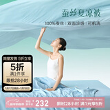 太湖雪  蚕丝被 夏被100%野生蚕丝 可水洗 蓝1.5*2.1m