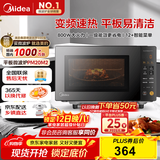 美的（Midea）家用变频微波炉平板式易清洁 800W微波速热 一键智能菜单 钻石背板 微晶面板加热20L（PM20M2）