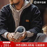 马登工装底特律猎装夹克男美式复古J001巴恩风翻领谷仓外套秋季新款 黑色 【男士休闲外套/高级感痞帅/底特律变人】 L