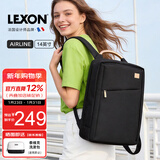 乐上（LEXON）时尚轻便双肩包女14英寸商务笔记本电脑包简约书包旅行包梦幻黑