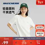 斯凯奇夏季男女情侣同款缤纷休闲系列透气半袖针织短袖T恤L223U165