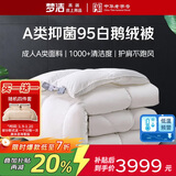 梦洁家纺绒耀护肩分区 95%白鹅绒厚被羽绒被 冬被 1150g 248*248cm 月牙白