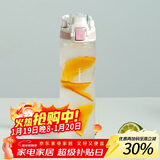 乐扣乐扣（LOCK&LOCK）人鱼线塑料运动水杯便携水壶夏天带提手男女水杯子700ML淡粉色