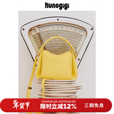 古良吉吉软烟盒包小号手提软包单肩斜挎包包女白色小包休闲包 奶油黄 现货