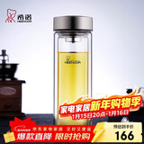 希诺（heenoor）双层玻璃杯男家用商务办公泡茶杯子过滤车载水杯XN-9607 410mL
