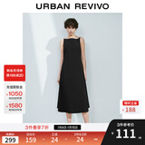 UR2025春季新款女装法式气质后拉链收腰无袖连衣裙UWM750031 黑色 S