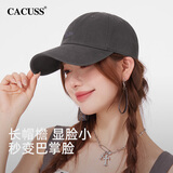 CACUSS帽子女棒球帽时尚简约休闲字母刺绣鸭舌帽男大头围显脸小 岩石灰