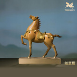 铜师傅 《马到成功》客厅 桌面 铜马摆件 家居工艺品 装饰摆件伴手礼物 马到成功（如意橙）