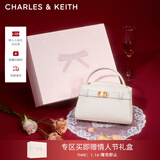 CHARLES&KEITH金属扣带凯莉包婚包手提单肩包包女包生日新年礼物CK2-50270880 Cream奶白色 S