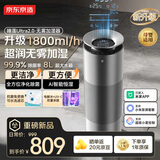 京东京造智能抑菌无雾加湿器空气净化器一体家用轻音 1800ml加湿量 电解水除菌 支持米家APP 睡莲Ultra2