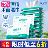 安可新 75%酒精湿巾【10抽*10包】大尺寸杀菌清洁湿纸巾儿童上学便携装