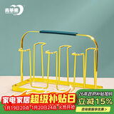 青苹果玻璃杯架子 轻奢金色水杯架 耐热茶杯置物架