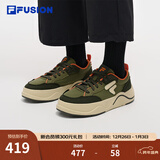 FILAFUSION 斐乐潮牌【章昊同款】男鞋2025新款厚底帆布鞋运动休闲鞋 凯特橄榄绿/松香绿-CR 42