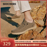 斯凯奇（Skechers）男鞋秋季一脚蹬帆布鞋商务通勤休闲软底板鞋66387