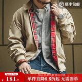 马登工装美式复古哈灵顿夹克男G9短款巴恩风立领机车外套休闲上衣服秋 卡其色 2XL