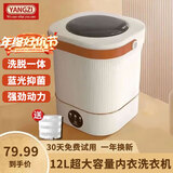 YANGZI扬子集团半全自动迷你洗衣机小型洗脱一体 内衣内裤洗衣机学生宿舍 婴儿洗袜子机带脱水租房半自动 标准款12L优雅白【洗脱一体+UV蓝光+强动力】