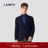 蓝豹（LAMPO）【可脱卸羽绒内胆】鹅绒内胆秋冬休闲西服男士羊毛混纺西装单西 深蓝色 54 (185/108)