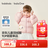 巴拉巴拉童装儿童羽绒服宝宝男女童2025冬装新款婴儿外套保暖上衣泡芙羽绒 粉色小苹果60356-白鸭绒 80 （充绒量64g 适合9-12个月）