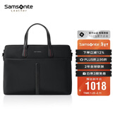 新秀丽（Samsonite）男士商务手提包13.3英寸电脑包牛皮革出差公文包男士新年礼物 TK3