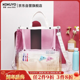 国誉(KOKUYO)透明手提包PVC托特包大容量防泼水书包轻便透明果冻背包补习袋 日落红橙 WSG-KBV12RY
