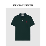 KENT&CURWEN肯迪文【刘雨昕同款】春夏系列小玫瑰休闲翻领短袖POLO衫 墨绿色A3 (2026新色) L