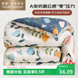 雅鹿·自由自在 A类抗菌纤维被子被芯单人秋冬天季被褥棉被冬天150x200cm5斤繁花