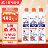 威猛先生洁厕液可整箱批发家用洁厕灵除垢剂马桶清洁卫生间洁厕剂厕所清厕 清香型480g*3瓶 威猛先生