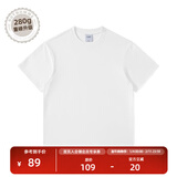 NOTHOMME潮牌夏季男款简约纯色圆领T恤情侣装宽松打底衫 大白色280g升级 宽松版 L (175)